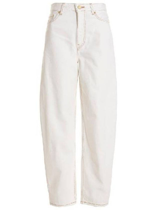 Stary Straight Jeans White - GANNI - BALAAN 1