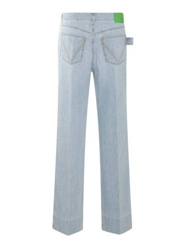 Wide Leg Denim Jeans Light Bleach - BOTTEGA VENETA - BALAAN 4