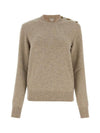 Knot Button Cashmere Knit Top Desert - BOTTEGA VENETA - BALAAN 1