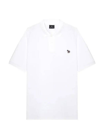 Regular Fit Zebra Logo Short Sleeve Polo Shirt White - PAUL SMITH - BALAAN 1