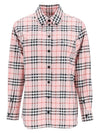 Tartan Logo Long Sleeve Shirt Pink - BURBERRY - BALAAN 1