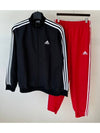 TRACK SET IJ6060 BLACK RED MENS - ADIDAS - BALAAN 1