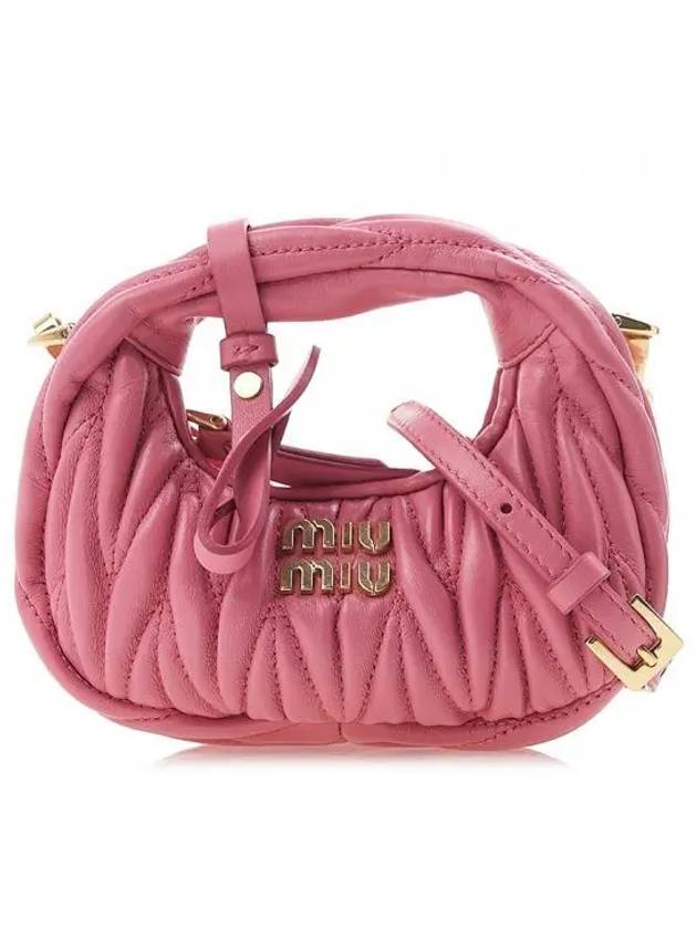 Wander Matelasse Micro Nappa Leather Hobo Mini Bag Begonia Pink - MIU MIU - BALAAN 2