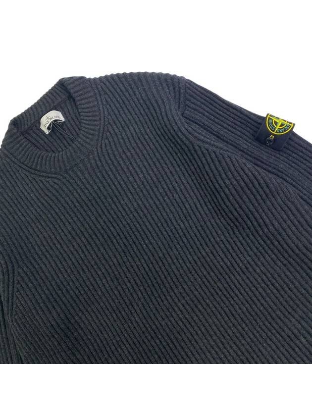 Full Rib Wool Knit Top Dark Grey - STONE ISLAND - BALAAN 4