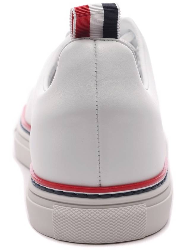 Tennis Vitello Calf Leather Low Top Sneakers White - THOM BROWNE - BALAAN 5