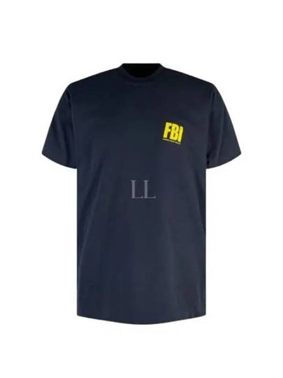 FBI Print Reversible Short Sleeve T-Shirt Navy - BALENCIAGA - BALAAN 2