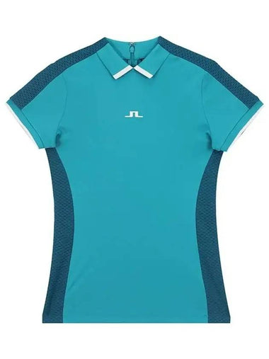 Women's Eris TX Short Sleeve Polo Enamel Blue - J.LINDEBERG - BALAAN 1