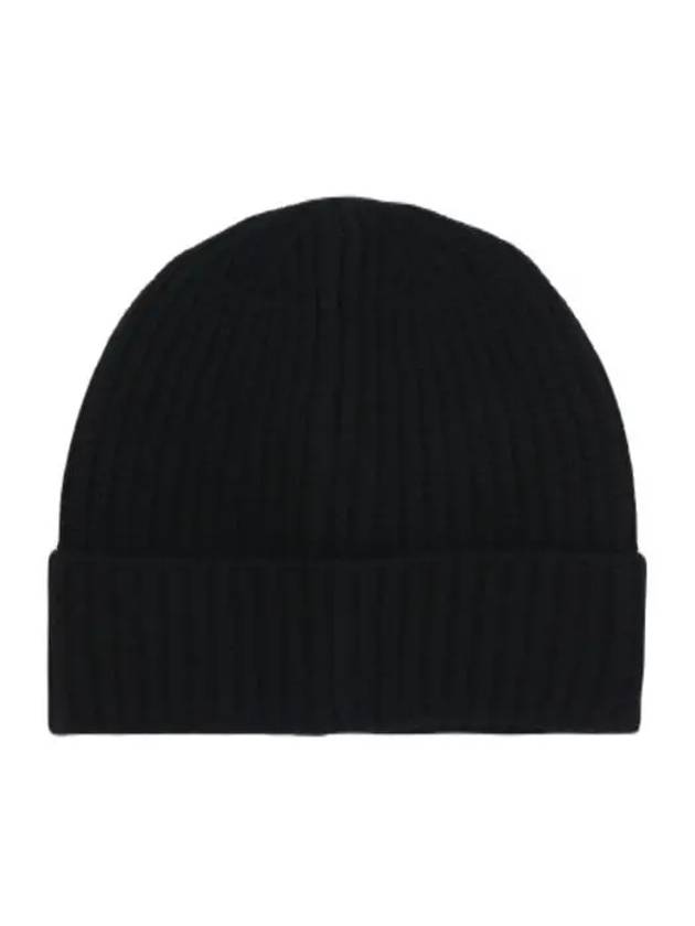 Logo Knit Beanie Black - STONE ISLAND - BALAAN 3