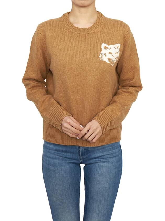 Fox Head Intarsia Knit Top Sequoia - MAISON KITSUNE - BALAAN 5