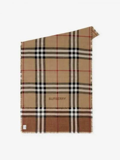 Check Wool Silk Muffler Beige - BURBERRY - BALAAN 2