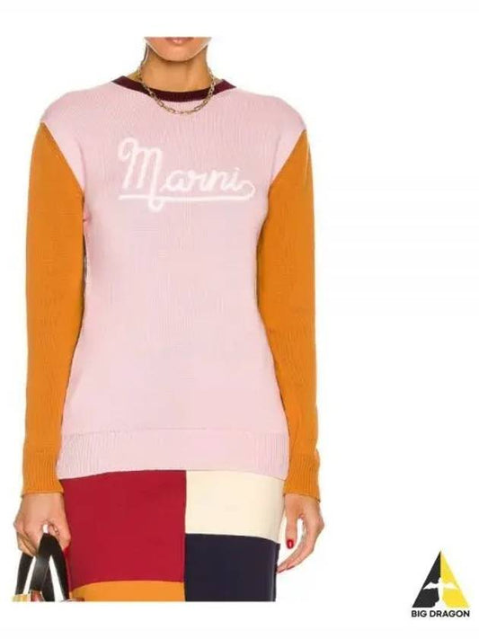 Women s color block knit light pink GCMD0319Q0 UFC317 - MARNI - BALAAN 1