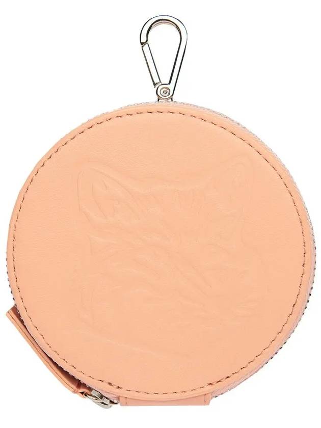 Fox Head Engraved Logo Coin Wallet Peach - MAISON KITSUNE - BALAAN 2