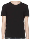 Logo patch sleeve crew neck slim fit short sleeve tshirt black - BALMAIN - BALAAN 1