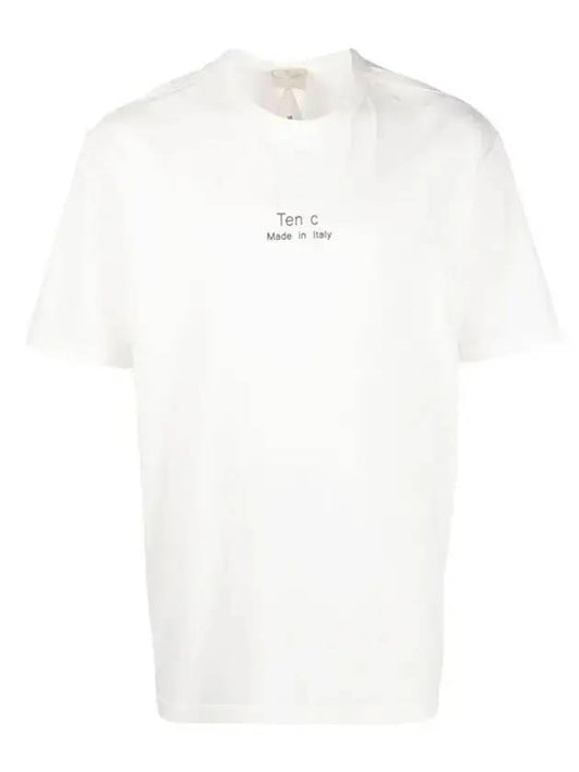 Logo Cotton Short Sleeve T-Shirt White - TEN C - 1