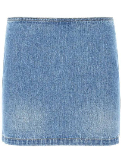 Denim Mini H-Line Skirt - VERSACE - BALAAN 2