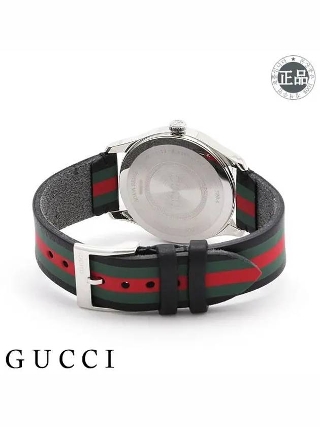 G Timeless 38MM Leather Watch Green Black - GUCCI - BALAAN 3