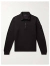 Ghost Piece Half Zip Up Knit Top Black - STONE ISLAND - BALAAN 2