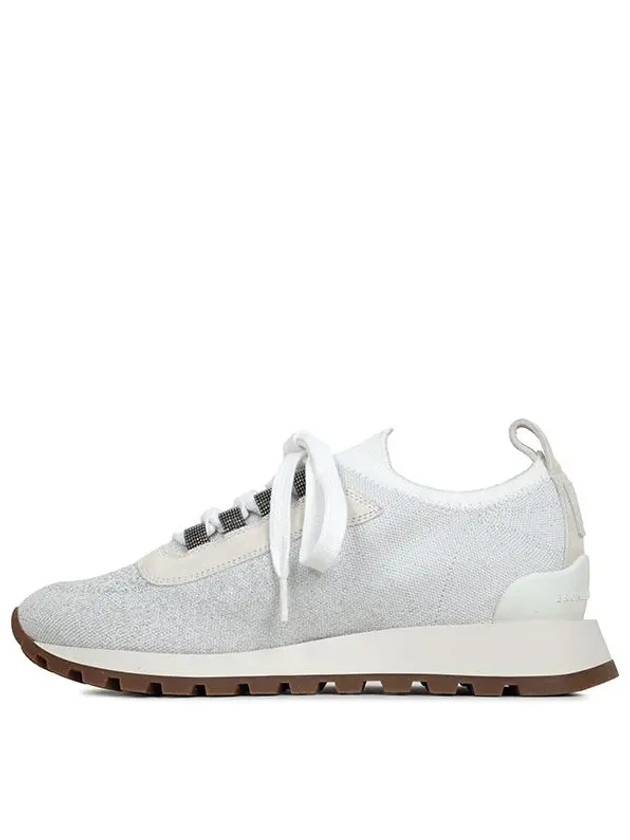 Monile Knit Low Top Sneakers White - BRUNELLO CUCINELLI - BALAAN 3