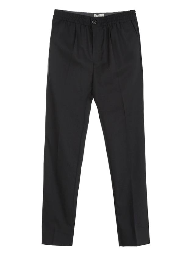 Men's Wool Straight Pants Black - AMI - BALAAN 9