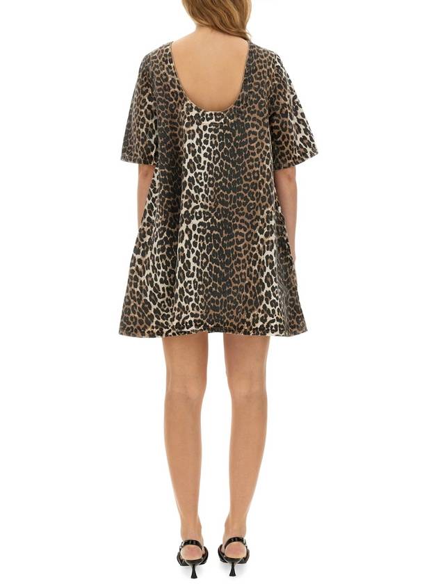 MINI LEOPARD DRESS - GANNI - BALAAN 3