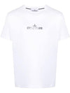 Logo Print Short Sleeve T-Shirt  White - STONE ISLAND - BALAAN 2