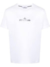 Logo Print Short Sleeve T-Shirt White - STONE ISLAND - BALAAN 1