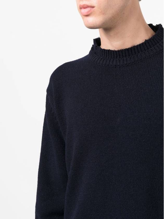 Back Stitch Elbow Patch Knit Top Navy - MAISON MARGIELA - BALAAN 5