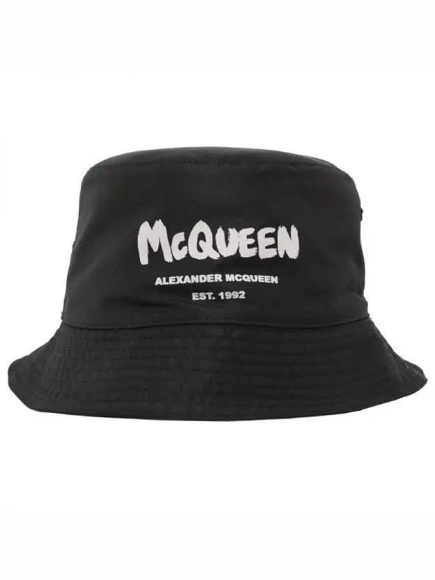 Graffiti Logo Bucket Hat Black - ALEXANDER MCQUEEN - BALAAN 2