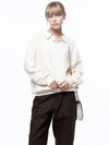 For Woman Women s Soft Two button Collar Knit Ivory W243TP09IV - CHANCE'S NOI - BALAAN 1