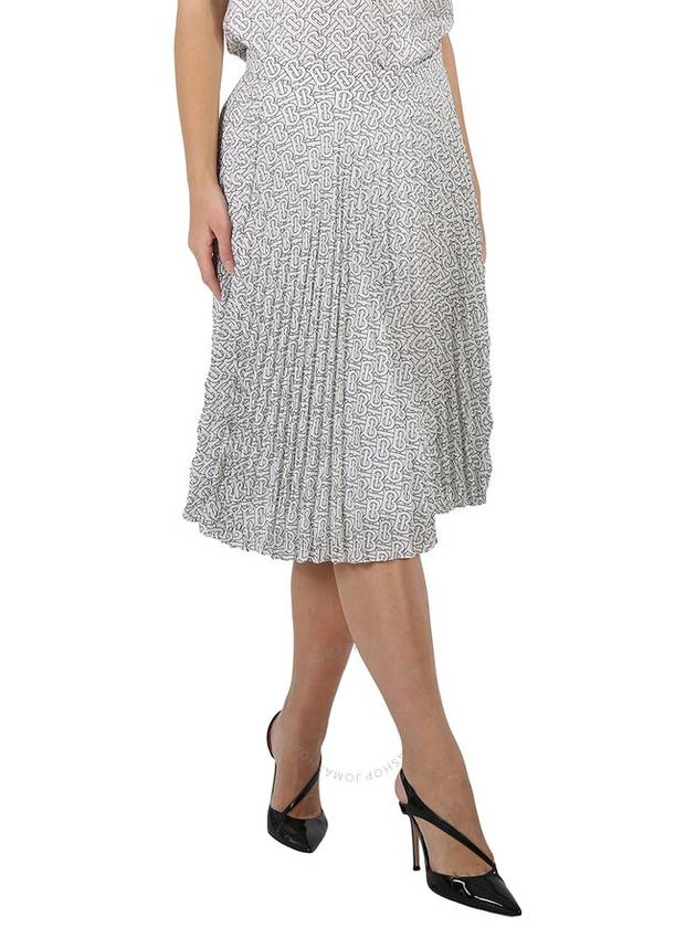 Monogram A-Line Skirt White Black - BURBERRY - BALAAN 3