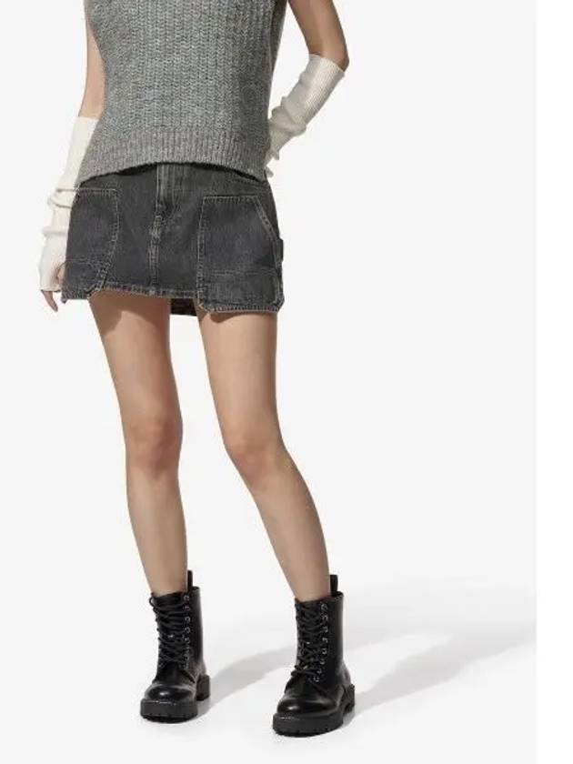 Carpenter Denim Mini Shorts Charcoal - HELMUT LANG - BALAAN 2