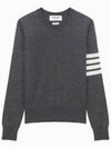 4-Bar Merino Jumper Wool Knit Top Grey - THOM BROWNE - BALAAN.