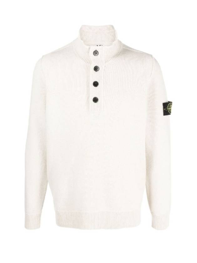 Wappen Patch Button Knit Top Black - STONE ISLAND - BALAAN 7