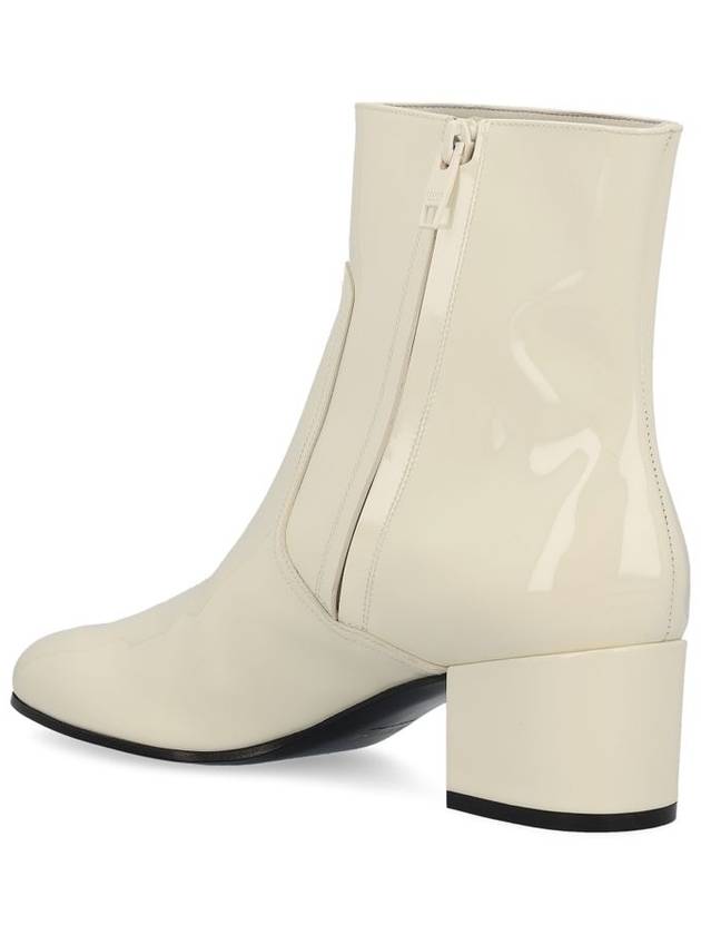 Les Triomphe Zip Calfskin Middle Boots White - CELINE - BALAAN 4