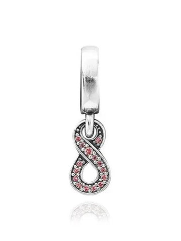 Sparkling Infinity Dangle Bracelet Charm Silver Pink - PANDORA - BALAAN 1