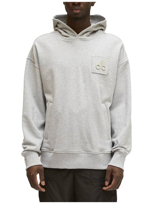 Logo Patch Hoodie Grey - MOOSE KNUCKLES - BALAAN 2