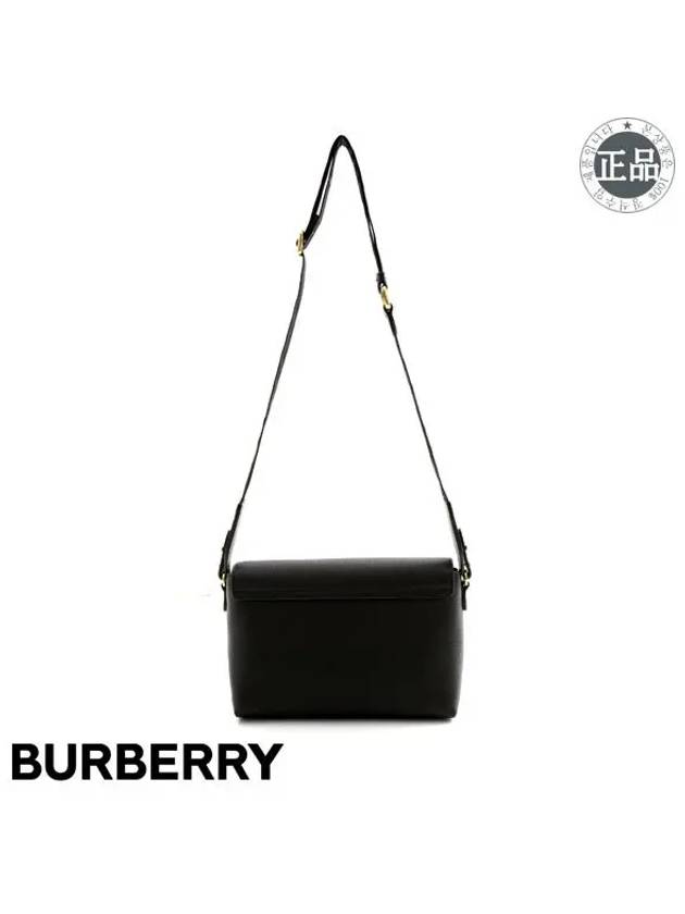 Leather and Vintage Check Note Crossbody Bag Black - BURBERRY - BALAAN 5