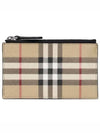 Check Zipper Card Wallet Beige - BURBERRY - BALAAN 2