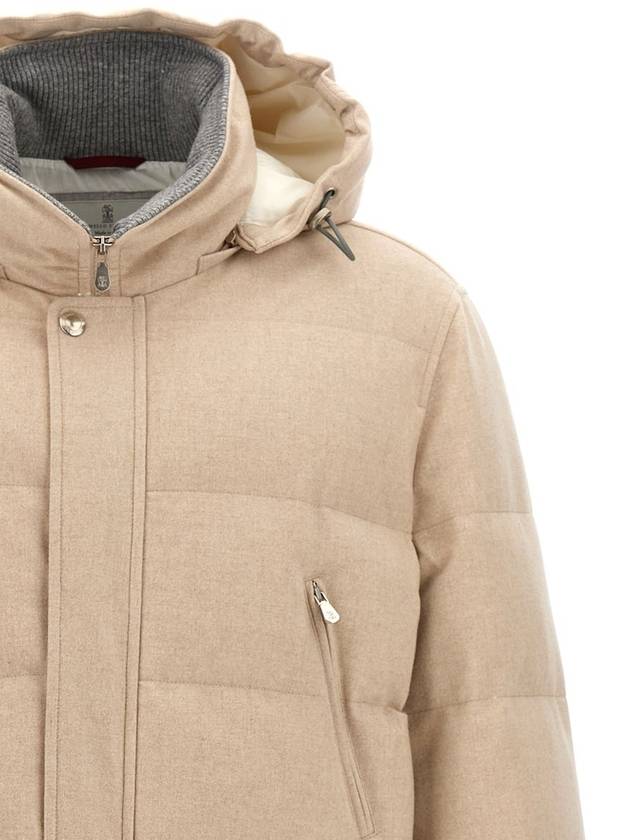 Hooded Down Padding Beige - BRUNELLO CUCINELLI - BALAAN 4