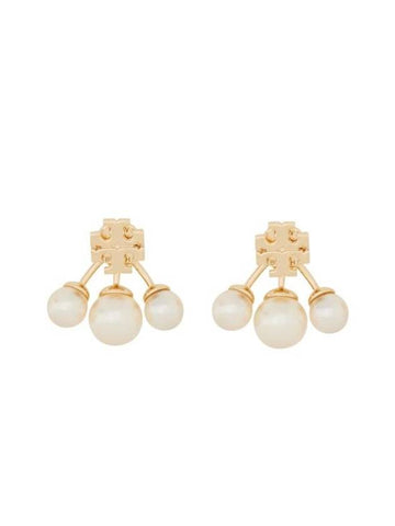 Kira White Pearl Earrings Gold - TORY BURCH - BALAAN 1