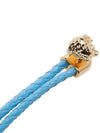 Medusa Braided Leather Bracelet Light Blue - VERSACE - BALAAN 6