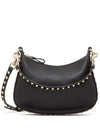 Rockstud Small Leather Shoulder Bag Black - VALENTINO - BALAAN 1