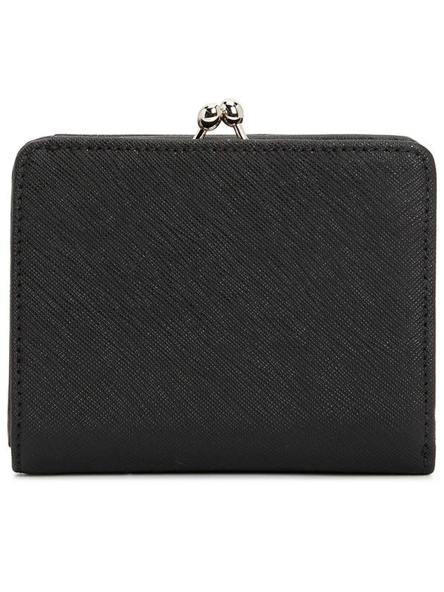 ORB Logo Saffiano Half Wallet Black - VIVIENNE WESTWOOD - BALAAN 3