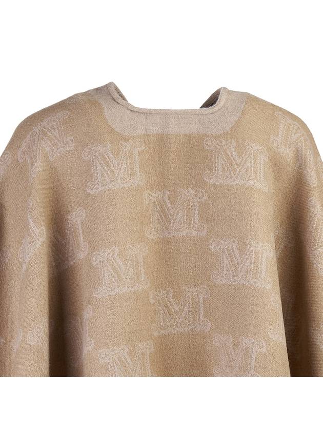 Max Mara all over logo pattern fringed cape - MAX MARA - BALAAN 7