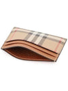 Check Print Leather Card Holder Beige - BURBERRY - BALAAN 5