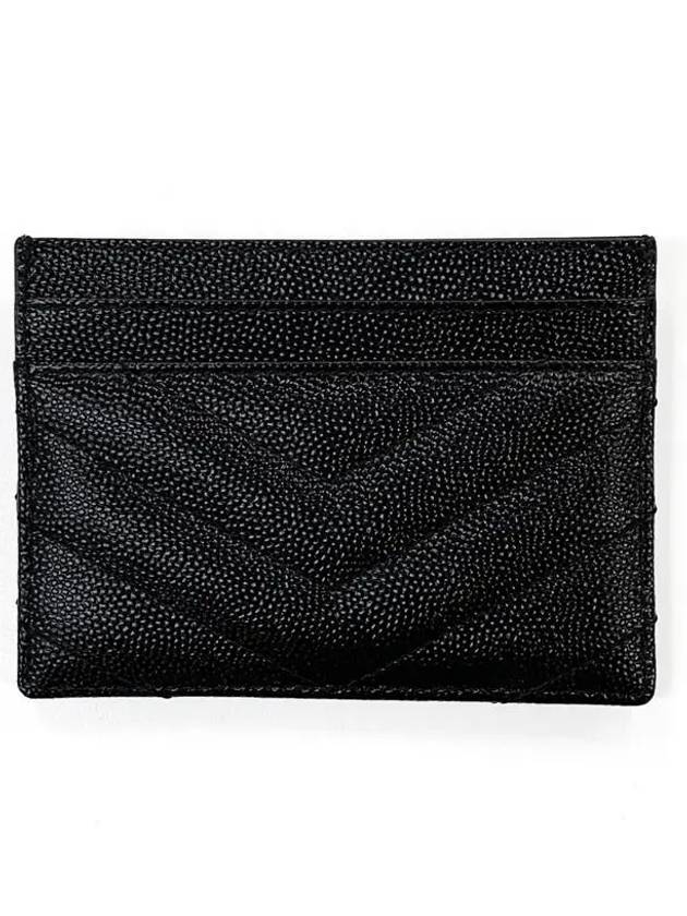 Gold Hardware Matelasse Caviar Leather Card Wallet Black - SAINT LAURENT - BALAAN 4