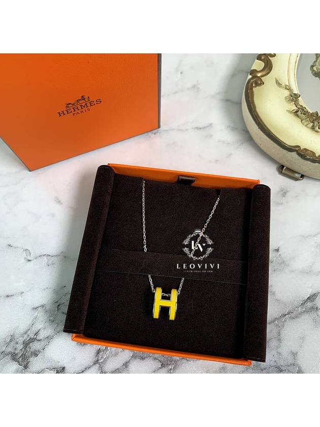 Pop H Pendant Necklace Silver - HERMES - BALAAN 2