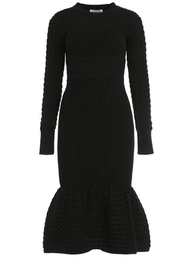 Alexander McQueen Ribbed Knit Midi Dress - ALEXANDER MCQUEEN - BALAAN 1