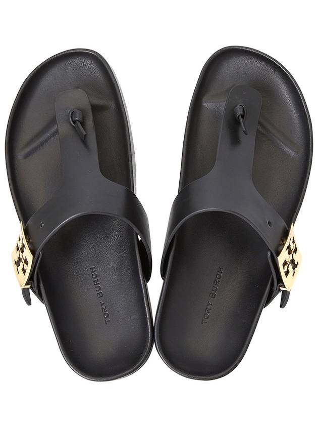 Mellow Thong Leather Flip Flops Black - TORY BURCH - BALAAN 3