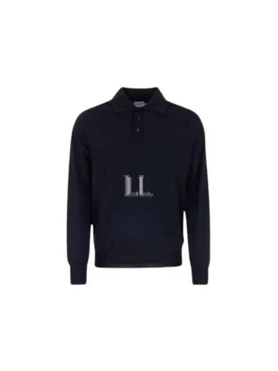 Long Sleeve Polo Knit Top Navy - BOTTEGA VENETA - BALAAN 2